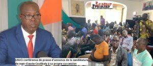UNJCI-conférence de presse d’annonce de la candidature de Jean-Claude Coulibaly à sa propre succession ledebativoirien.net