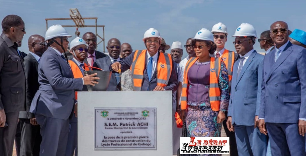 Côte d’Ivoire-Korhogo: le Premier Ministre Patrick Achi a lancé les travaux de construction du Lycée professionnel LEDEBATIVOIRIEN.NET