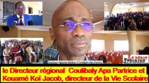 Éducation nationale-Activités Vie Scolaire-le Directeur régional  Coulibaly Apa Partrice et Kouamé Koï Jacob, directeur de Vie Scolaire réveillent la Région Abidjan 3