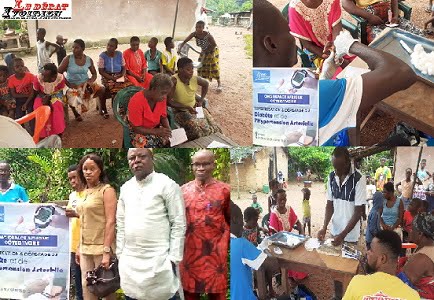 Cote d’Ivoire-dépistage du diabète et de l’hypertension artérielle : Dr NDE APO Louise et la Fondation Espace Afrique offrent gratuitement la santé à Affoukoi dans la ME ledebativoirien.net