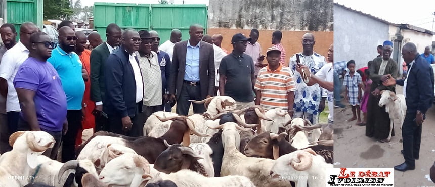 Port-Bouët-Solidarité Aid El Kébir : le candidat El Hadj Ibrahim Konaté offre 500 béliers et 100 bœufs à la communauté musulmane LEDEBATIVOIRIEN.NET