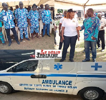 Actions sociales  à Belam Guiberoua : une ambulance et des clefs d’école rénovée remises  par MYSS Belmonde DOGO LEDEBATIVOIRIEN.NET